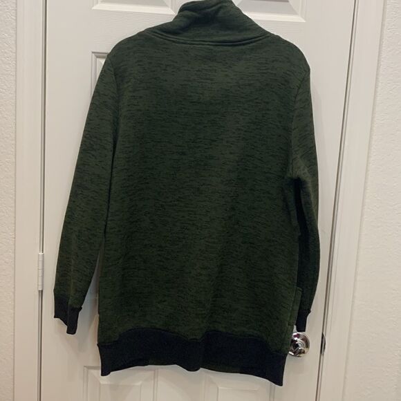 Jonathan Martin For Her 2X Green Black Cowl Tie Neck Front Pockets Polyester - Picture 5 of 9